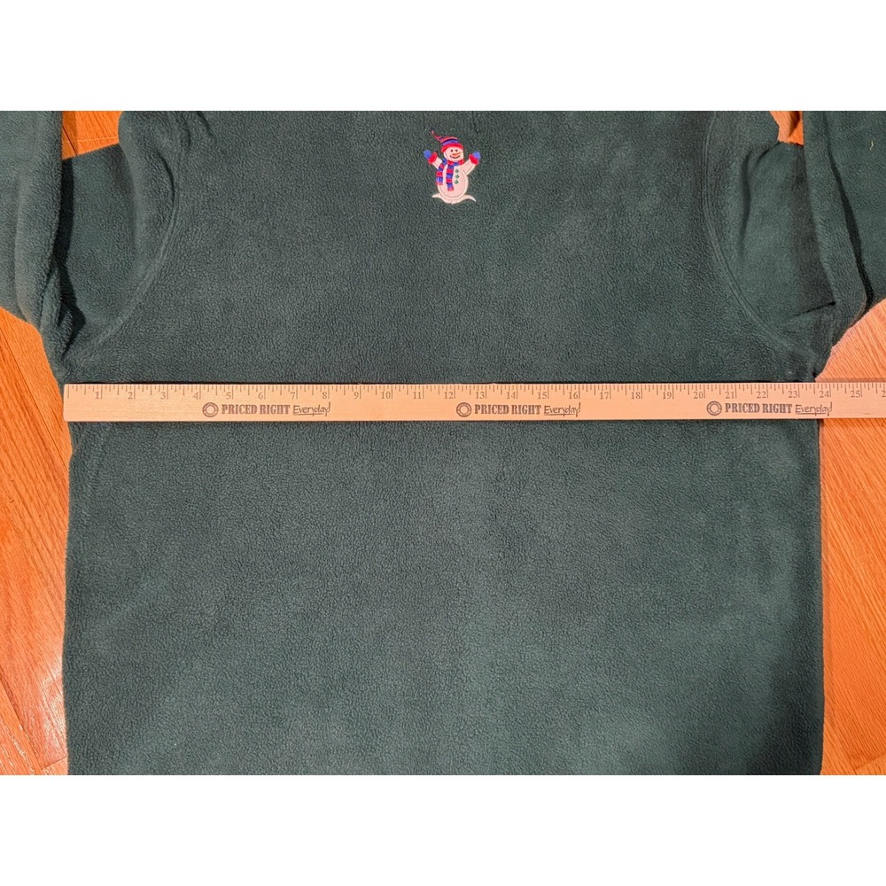 Bonworth Womens Large Green Fleece Snowman Embroidered Button Cardigan 35431 - Picture 8 of 8